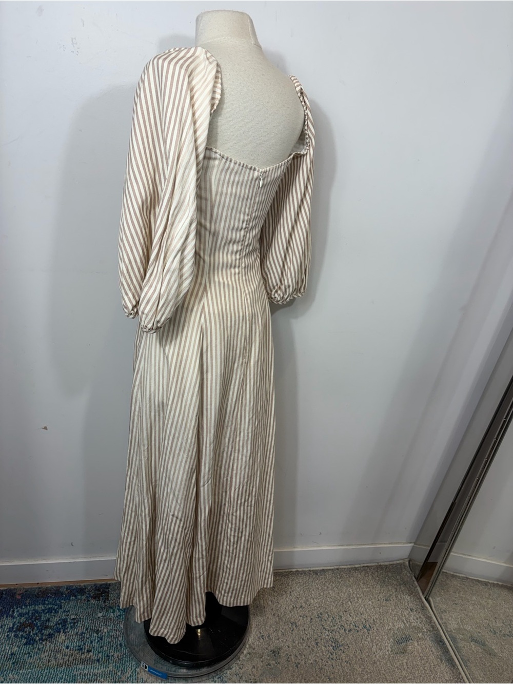 Mara Hoffman Striped Linen Blend Puff Sleeve Maxi Dress Size 2 - Picture 6 of 11